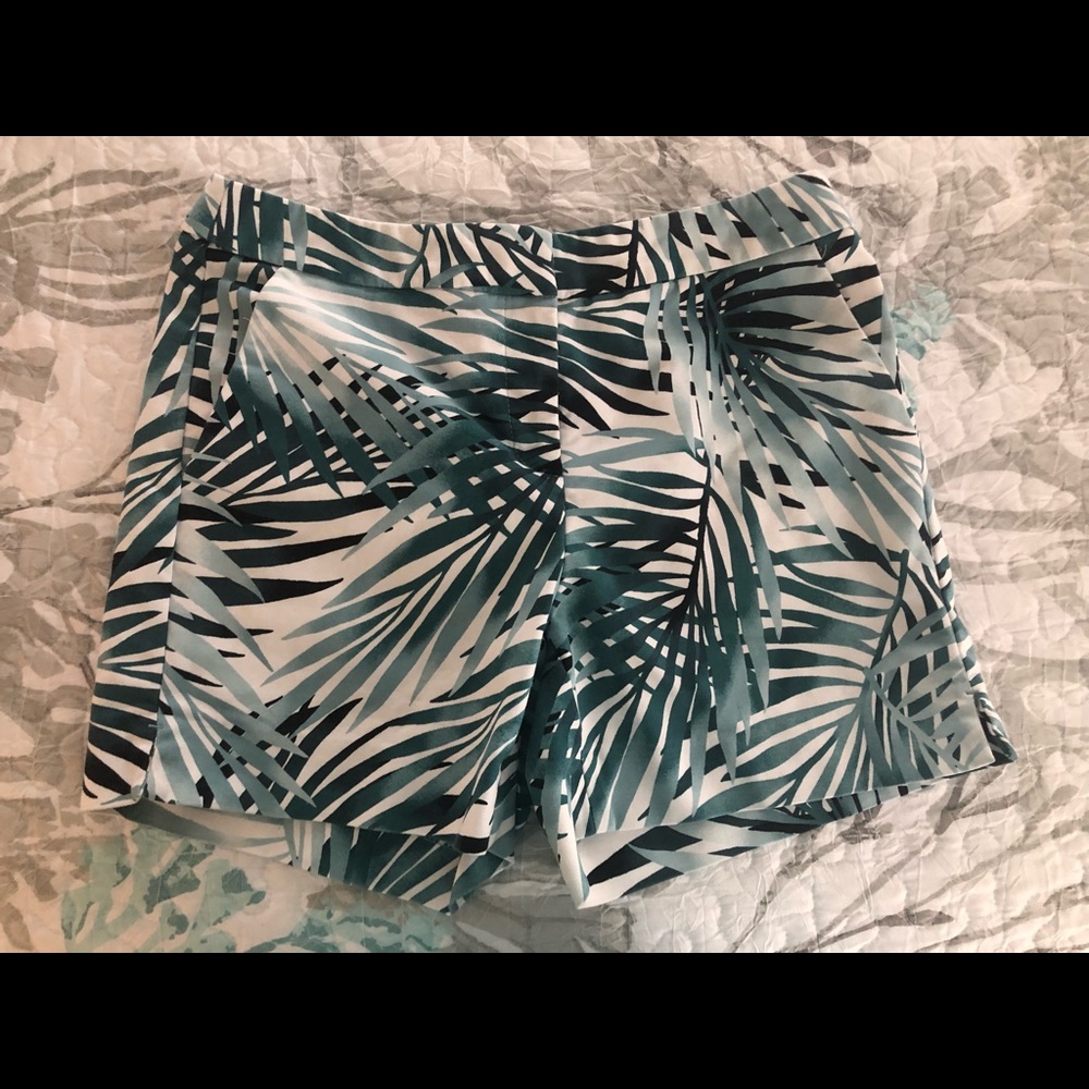 White House Black Market Tropical Palm Shorts